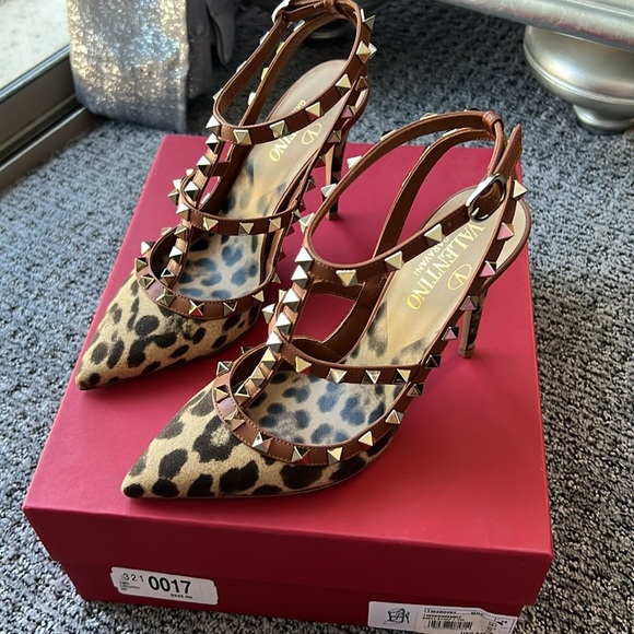 Leopard Valentino ankle strap 100mm main image 3